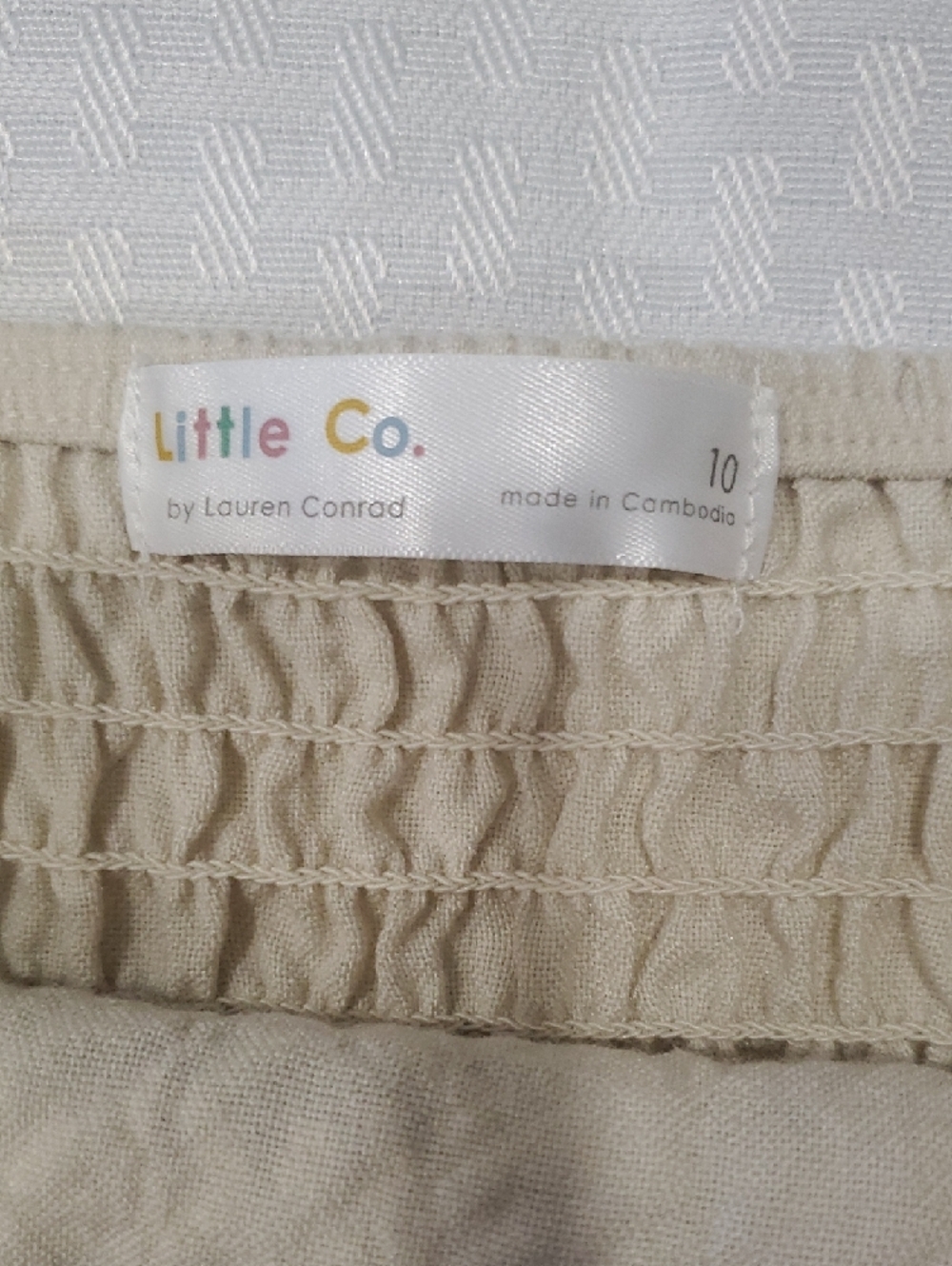 LC Lauren Conrad Cream Dress with Multicolor Crochet Yoke - Picture 6 of 9